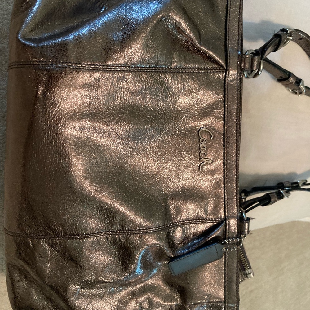 Large Silver coach purse